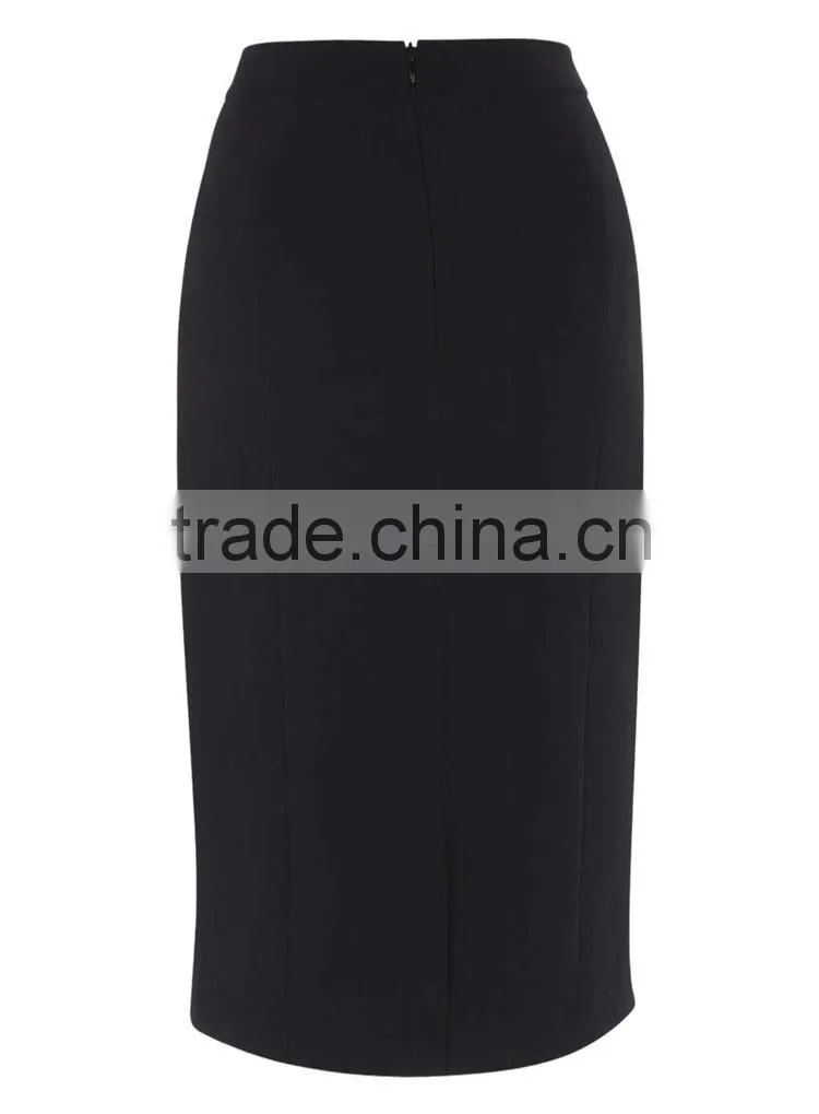 2015 Latest Women Fashion Petite Black Pencil Skirt