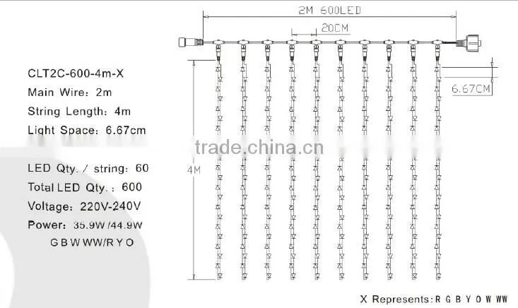 Extendable LED Curtain Light for Chrismas Decoration