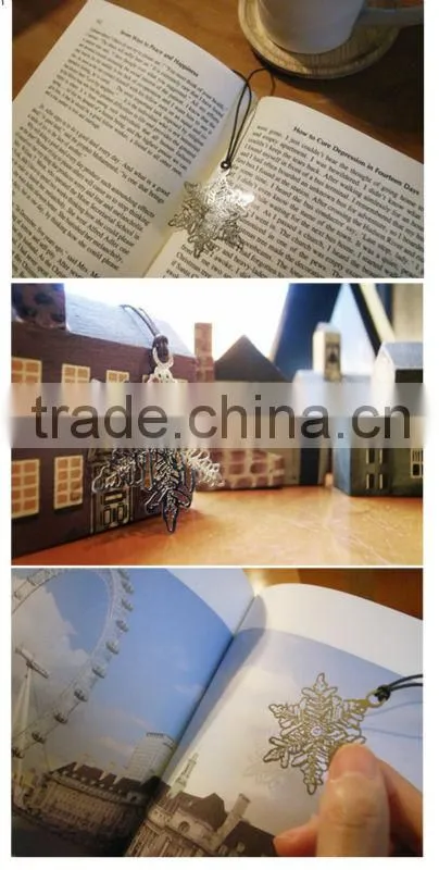 Ultrathin noverty golden rose shape bookmark various kinds of key and snowflake shape bookmark