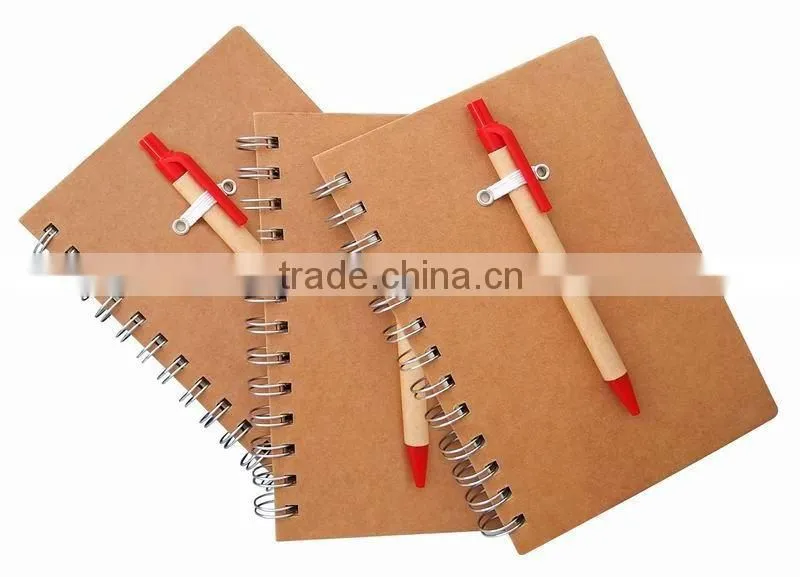 Recycled with a ballpen colorful composition notebook