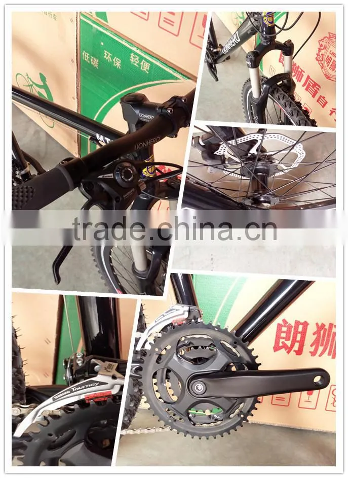 26 inch aluminum alloy black mountain bike