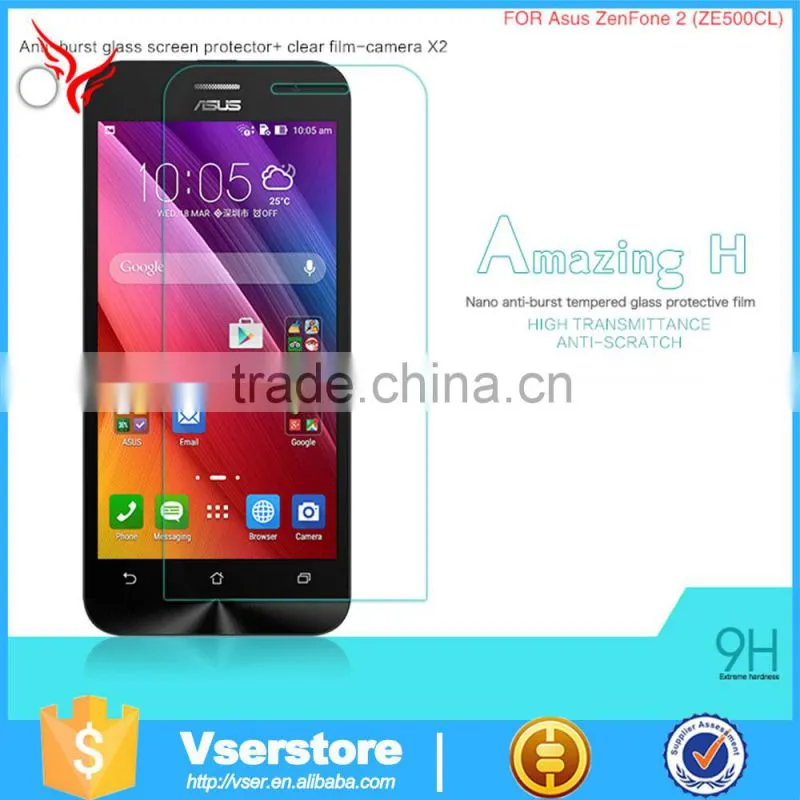 Factory supply smartphone accessories 9H 0.3mm 2.5D tempered glass screen protector for ASUS 2mini