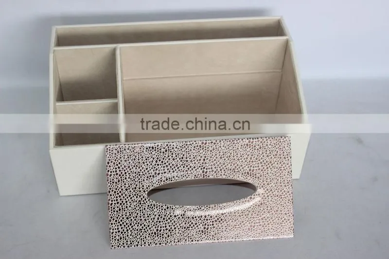 Home Decoration Faux Leather Tissue Box/Office cardboard napkin box