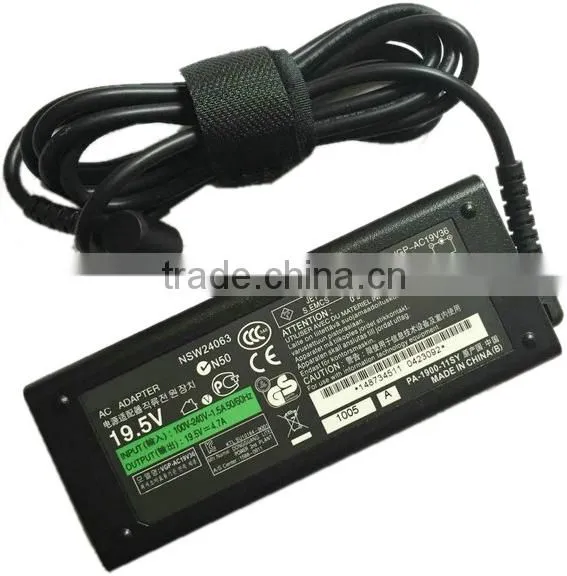 90W laptop AC adapter charger for Sony 19.5v 4.7a 6.5*4.4mm