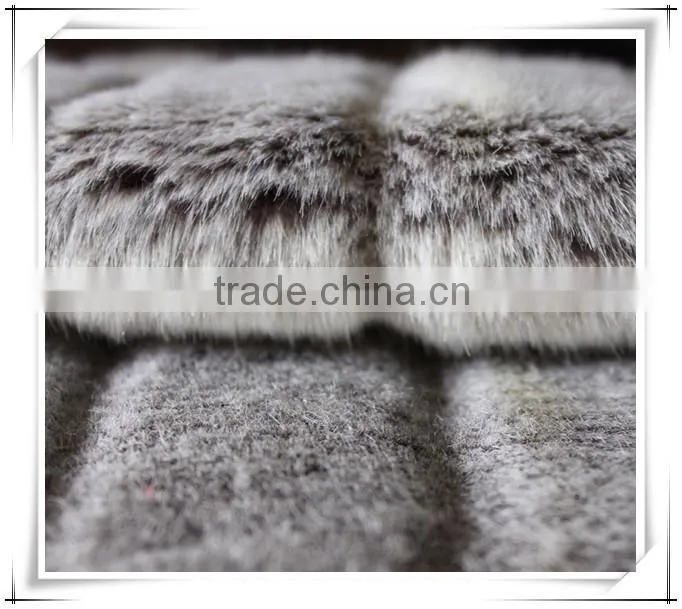 grey long pile fake fur fabric