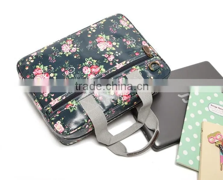 British American pastoral style waterproof canvas coated 14-inch laptop bag portable shoulder handbags