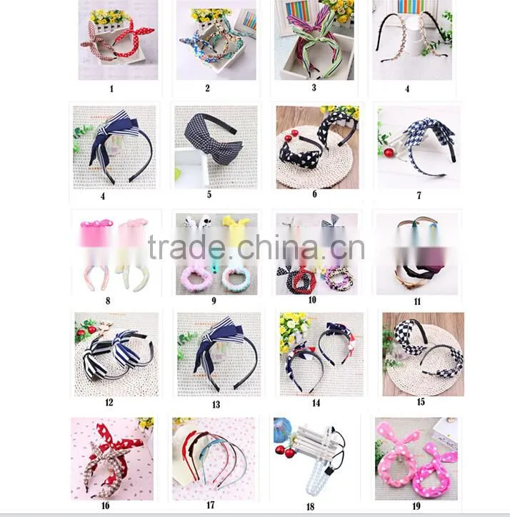 Free sample fabric chiffon wrapped dot headband