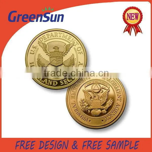 2015 Wholesale Professional Design gold plated us coin