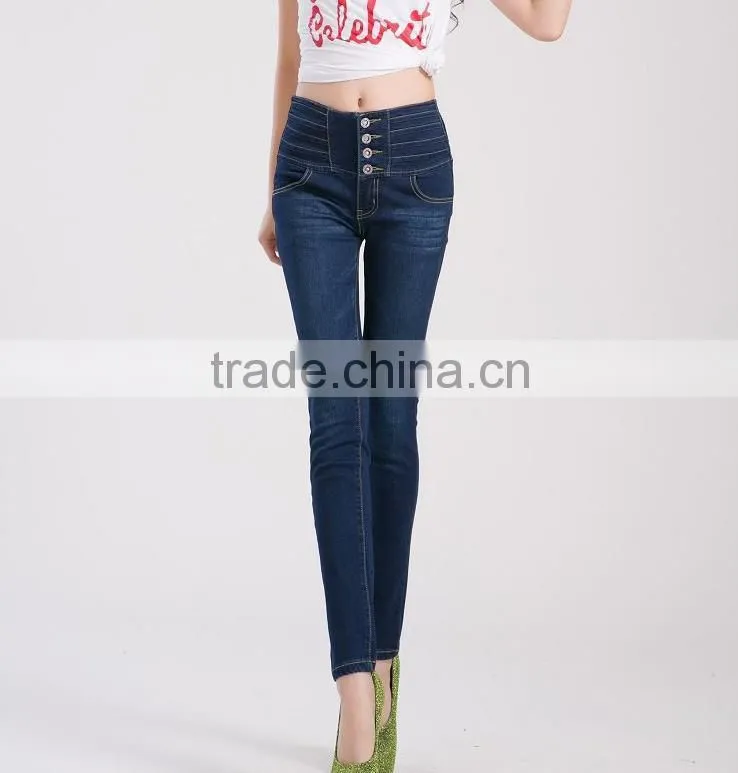 Hot-selling elegant autumn high quality latest design jeans pants