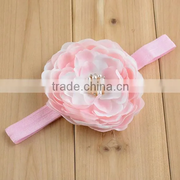 children pearls korean lily flower baby headband