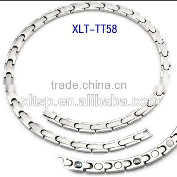 Custom length gold chain necklace designs with energy magnetic element
