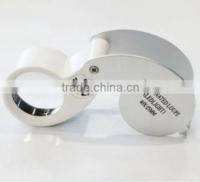 Folding LED Illuminated Diamond Lens Loupe Magnifier