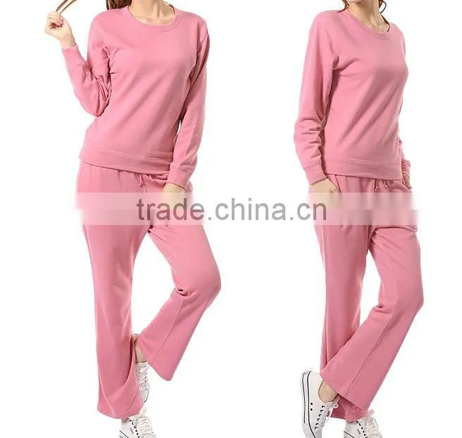 100%Polyester Pink women sport suit