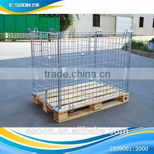 Stackable Metal Wire Containers Match Pallets