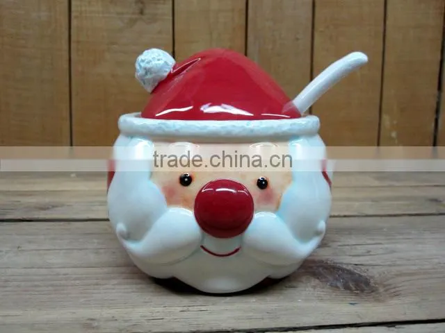 Hot selling Ceramic christmas santa mug emboss