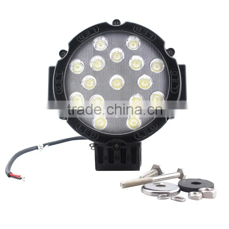 China top selling spot led lights outdoor led light 4x4 led headlight 51w for offroad jeep SUV