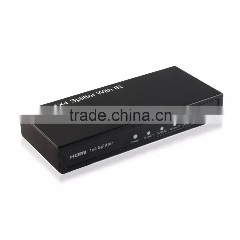 OEM China supplier New products 1X4 HDMI splitter with IR 1080P 60Hz Cascaded 3D HDMI V1.3 HDMI Splitter 1 in 4 out