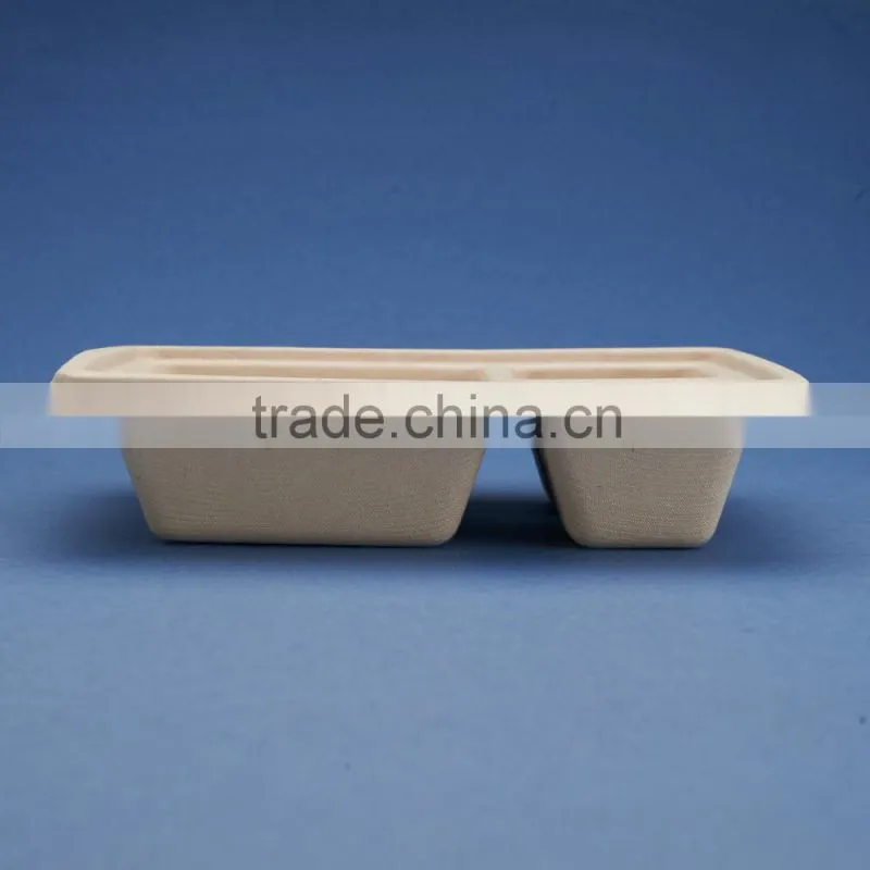 BX-97-3-UB three parts unbleached disposable fast food bagasse box