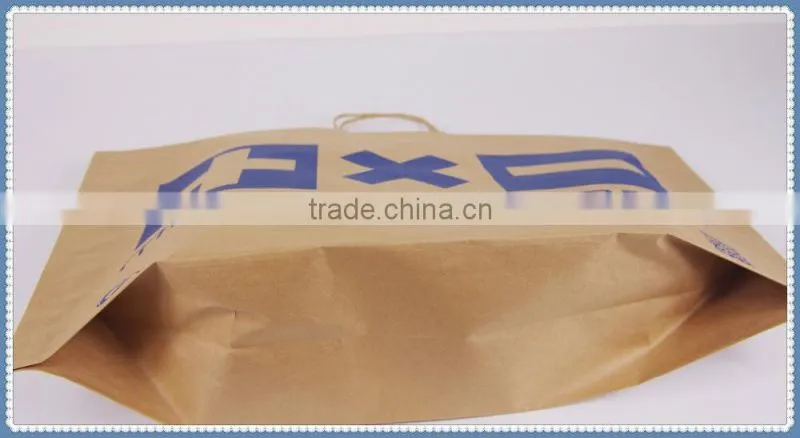 2016 New design brown kraft paper bag with cheaper price with twisted patch handle