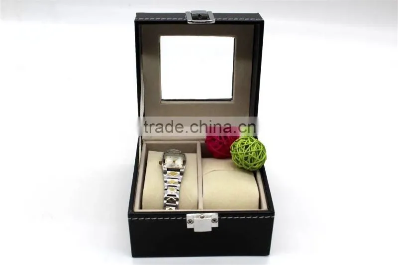 double watch show box luxury wristwatch display case made in china