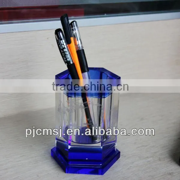 2014 newest crystal glass penholder for office decration or gifts pen holder