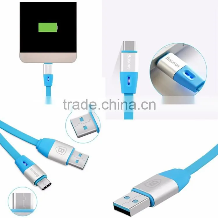 Baseus Original Auto-disconnect Type C Data Cable 2.1A USB Cable Intelligent Control Chip Charging LED Type C Phone Cable Line