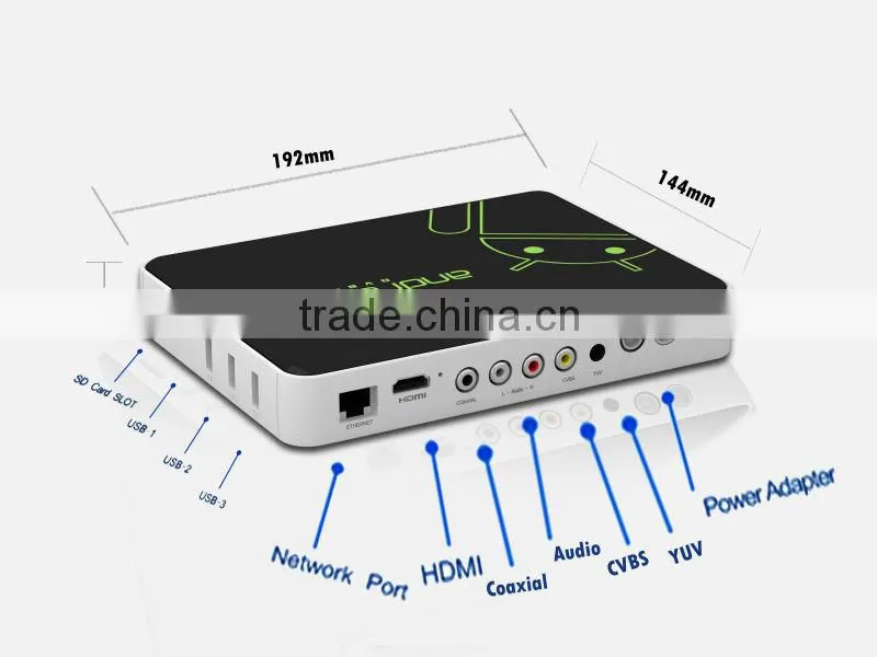 OEM/ODM manufacturer 2013 popular support xbmc airplay dlna Android dvb-t iptv set top box
