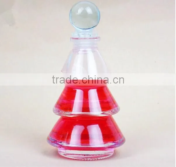 80ml 2015 hot sale clear glass art deco christmas tree perfume bottle.