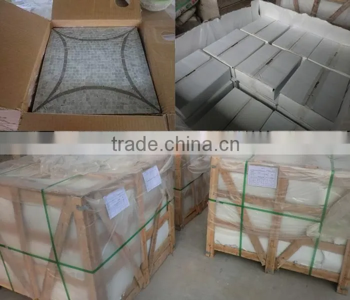 natural strip gray white marble mosaic tiles