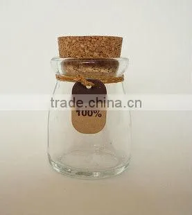 clear empty corked 150ml octagonal glass jars