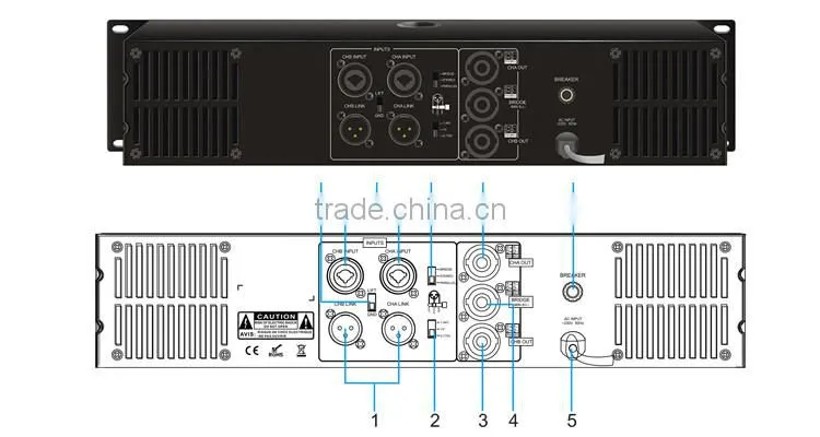 ITC TS-200PI Series Professional Audio Power Amplifier for church sound system