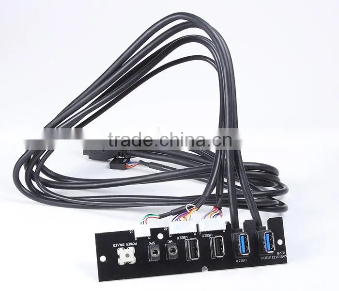 USB3.0 cable elbow+usb 2.0 female+audio cable+PCB13133 front panel cable
