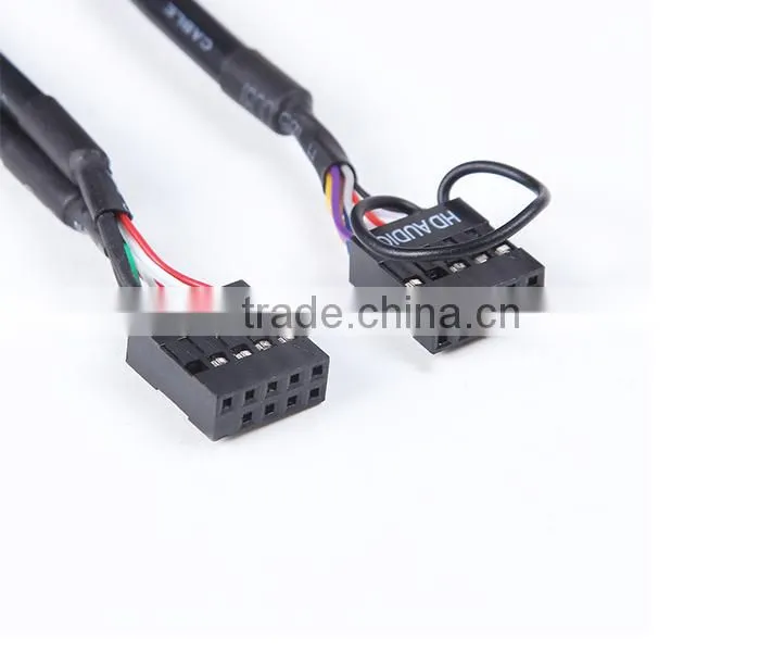 USB2.0*2 Panel mounted cable adding two audio AV PCB7420 port for PC