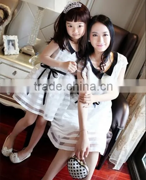Latest Formal Mother Daughter Dress Patterns OEM Selling Cheaper Lace Short American Girls Without Dress Photos
