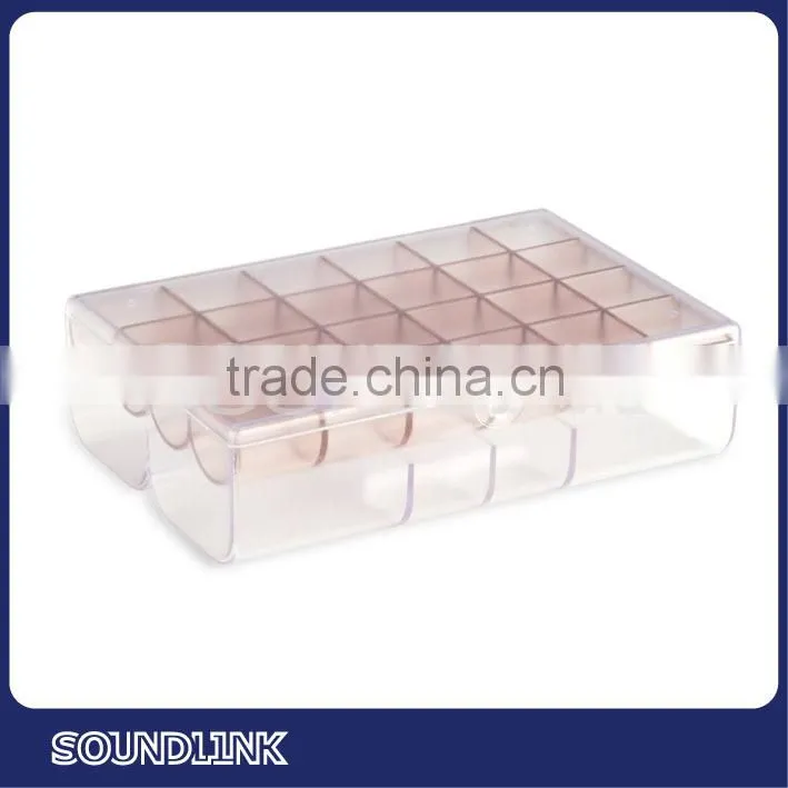 Hearing aids accessories double-deck compartmental plastic storage box