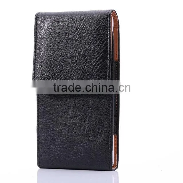 Black Leather Cover pouch Belt Clip Case for Samsung Galaxy S5 S6 I9082