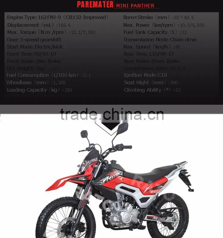 2016 new model 150cc 200cc 250cc engine Dirt bikes for adults