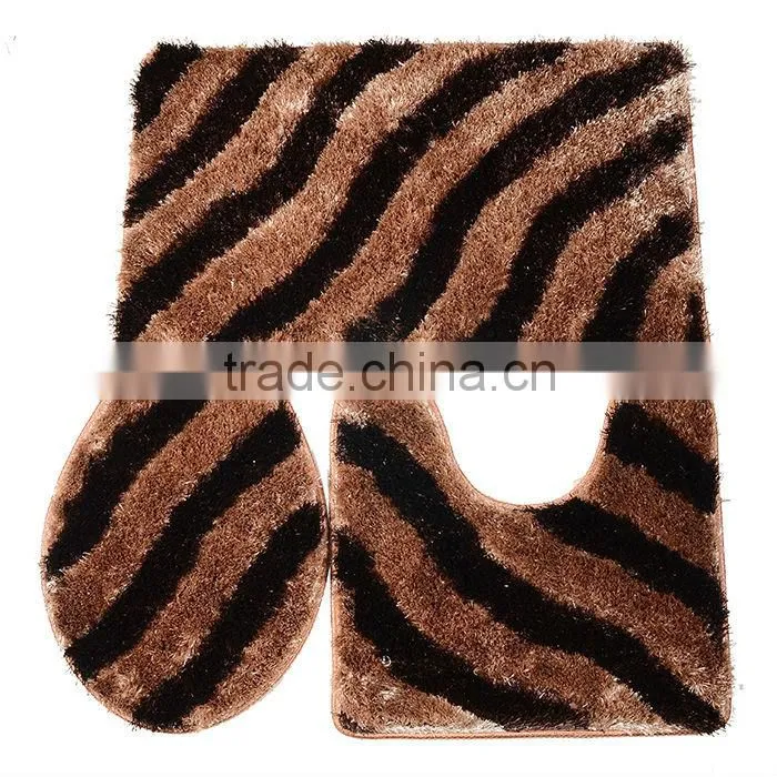 100%polyester long pile shaggy machine made silk bathroom carpet