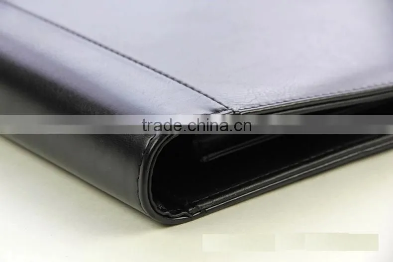 BWF- 14/15 black /brown leather multi-function manager portfolio&a4 pu leather portfolio folders&leather portfolio folder