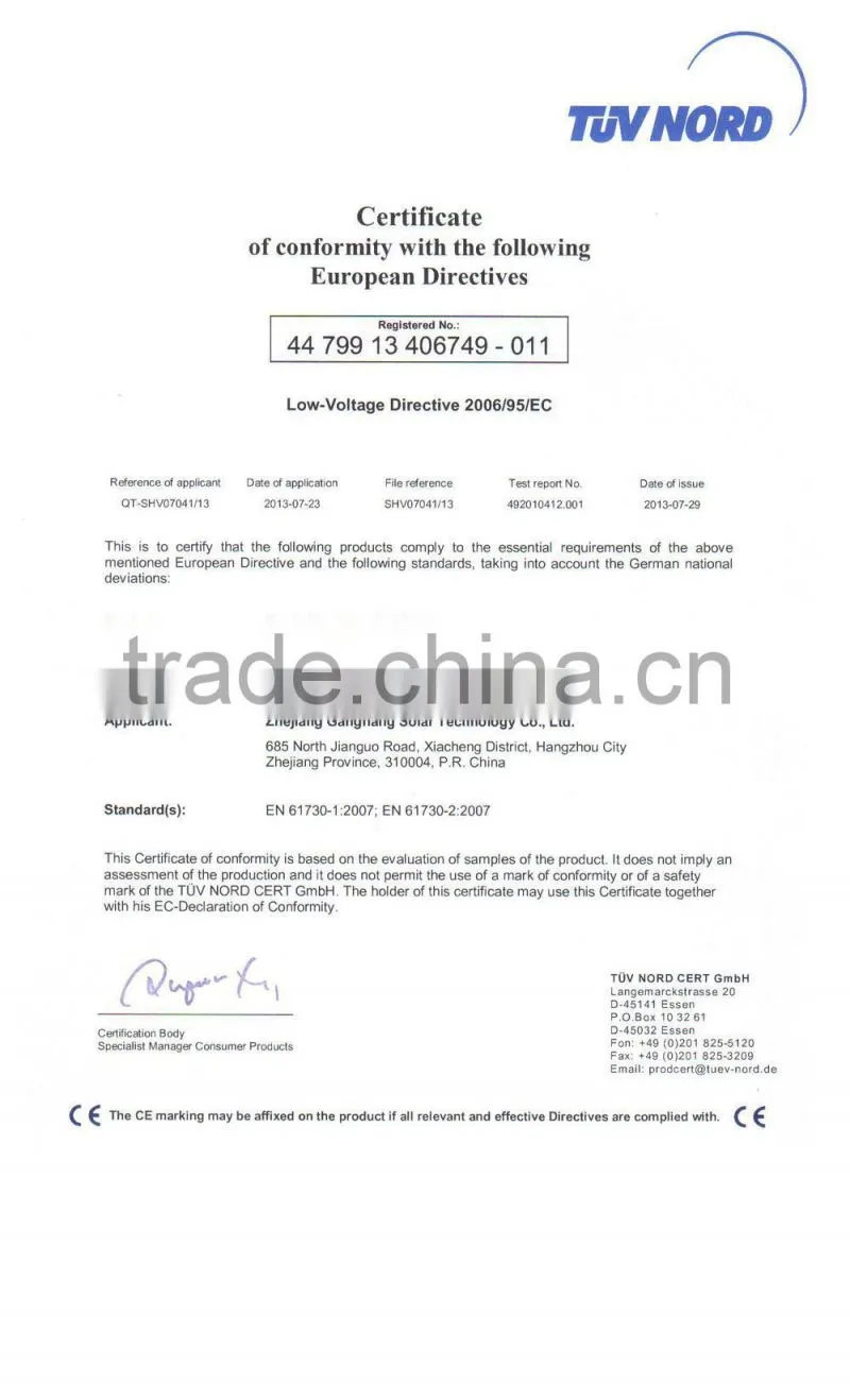 EU Anti-dumping Duty-Free high efficiency 215w Polycrystalline PV Solar panel