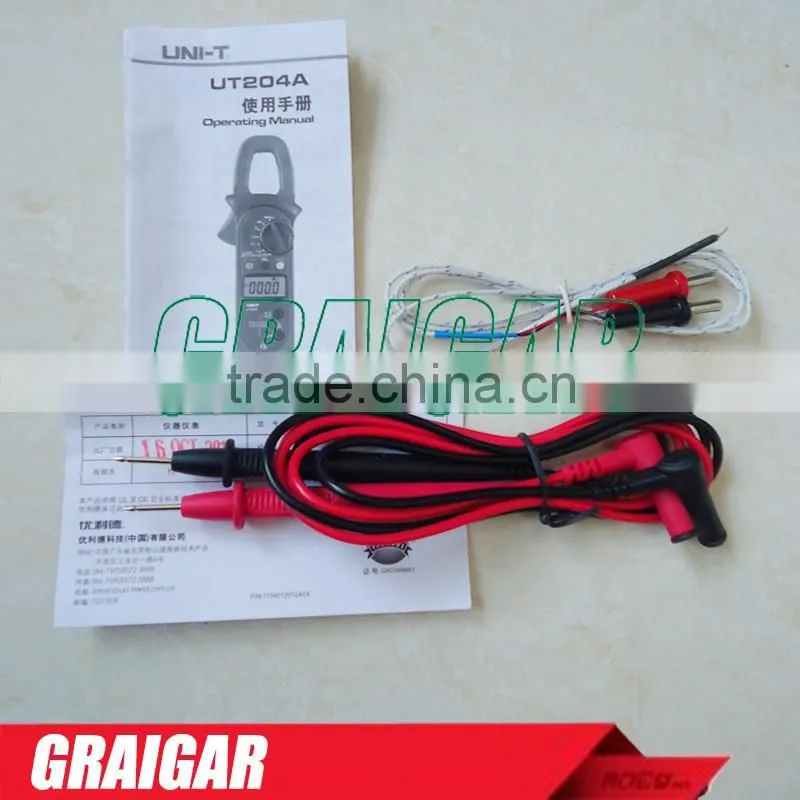 UNI-T UT204A digital clamp multimeters auto range temperature AC DC current clamp meter uni t UT 204A ammeter voltmeter