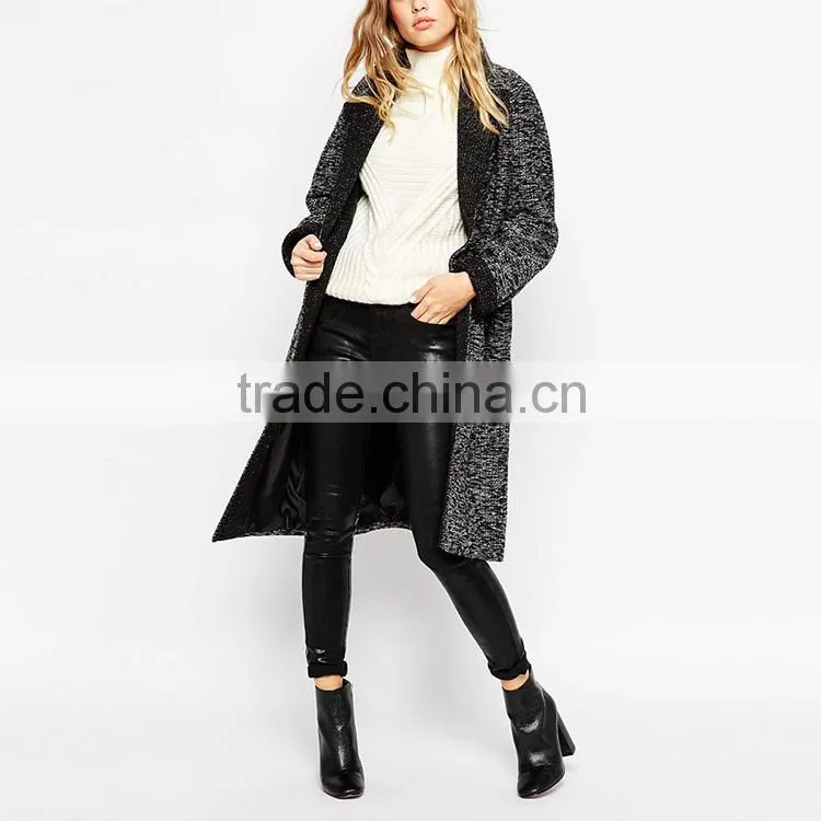 OEM service supplier oversize tweed women winter wear fashion plain windbreaker
