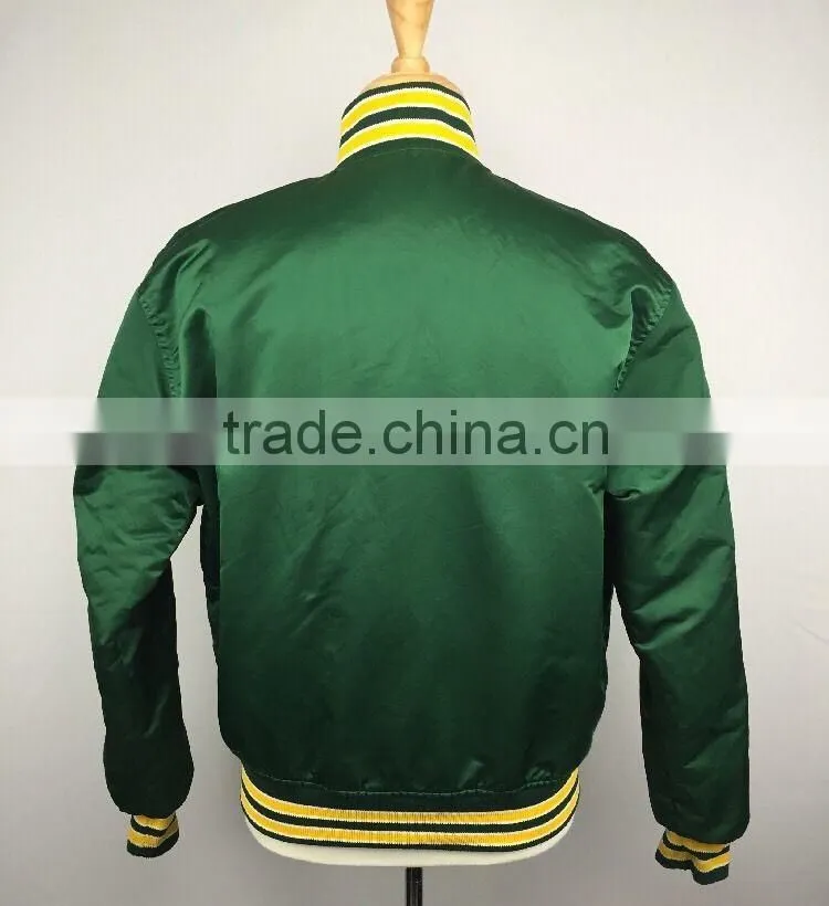 Satin Hooded Baseball Varsity Jacket / White Satin Varsity Jacket