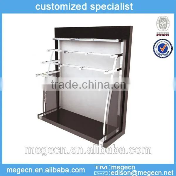 4 tiers cosmetic plate wood flooring display rack