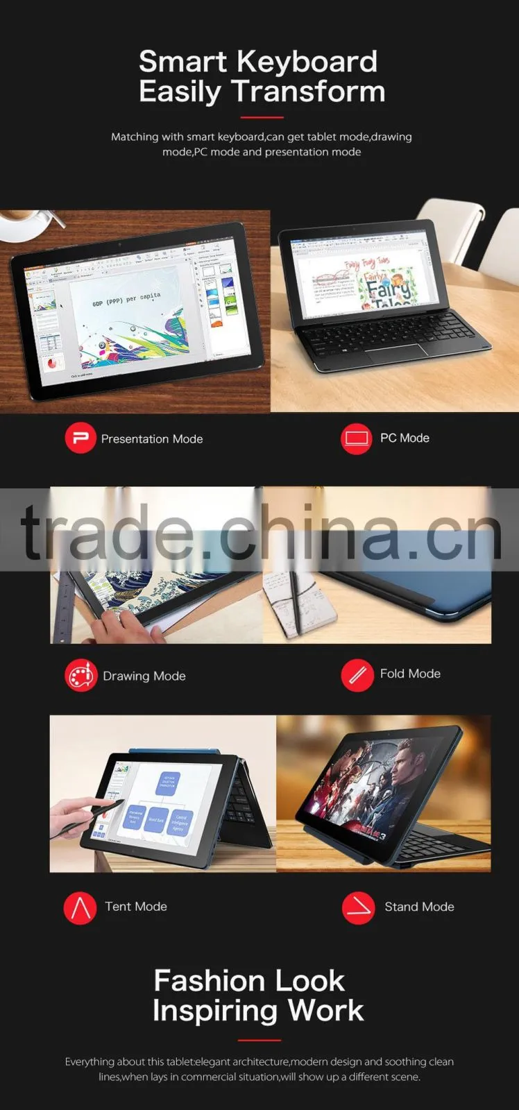 Cube i7 Book 2 in 1 Tablet PC Win 10 10.6 inch IPS Screen Intel Skylake Core m3-6Y30 Dual Core 4GB RAM 64GB SSD ROM Cameras