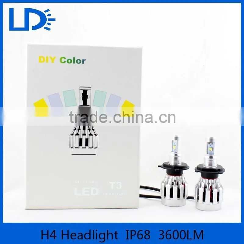 high power led car front lamp 12v moto headlight led h4