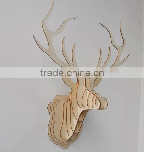 wood veneer shapes, wooden deer head
