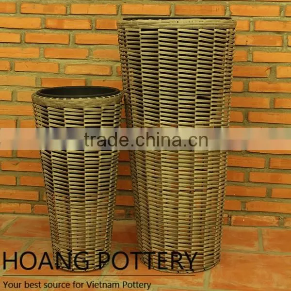 Decoration Round Rattan Wicker Flower Pot