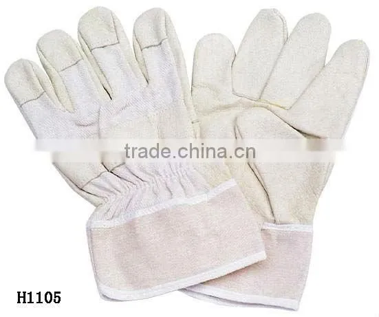 Grey cow split leather gloves ,alcohol
