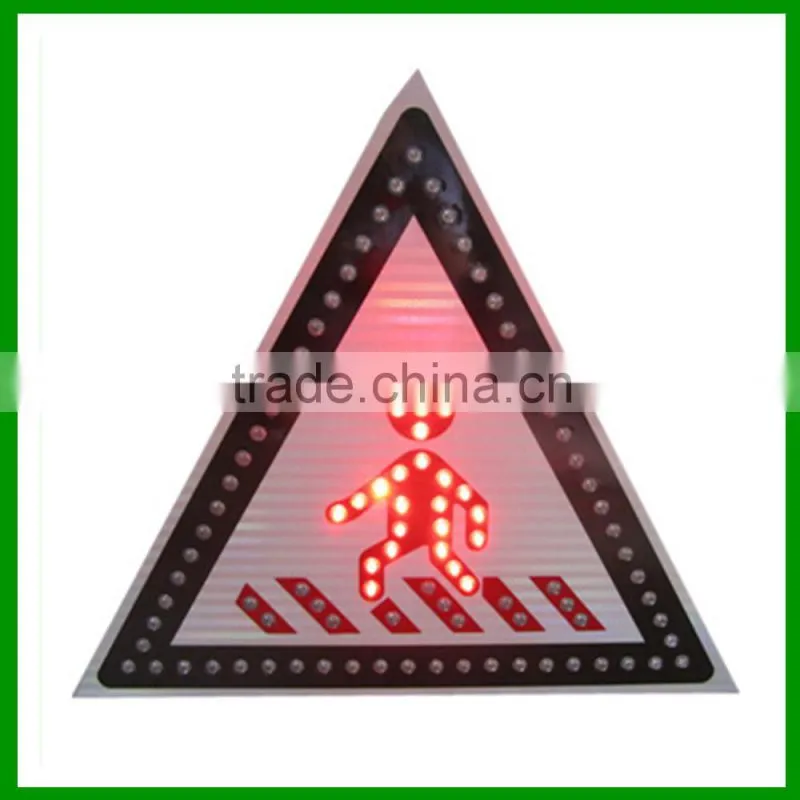 solar powered crosswalk traffic road sign